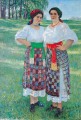 Dos mujeres vestidas de latgalian Nikolay Bogdanov Belsky
